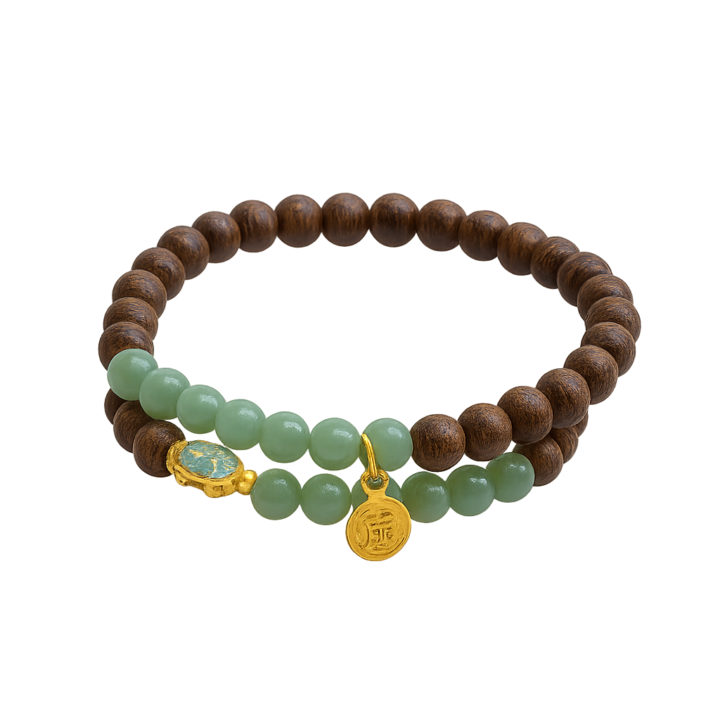 Jade-Sandalwood Gourd Guardian Bracelet