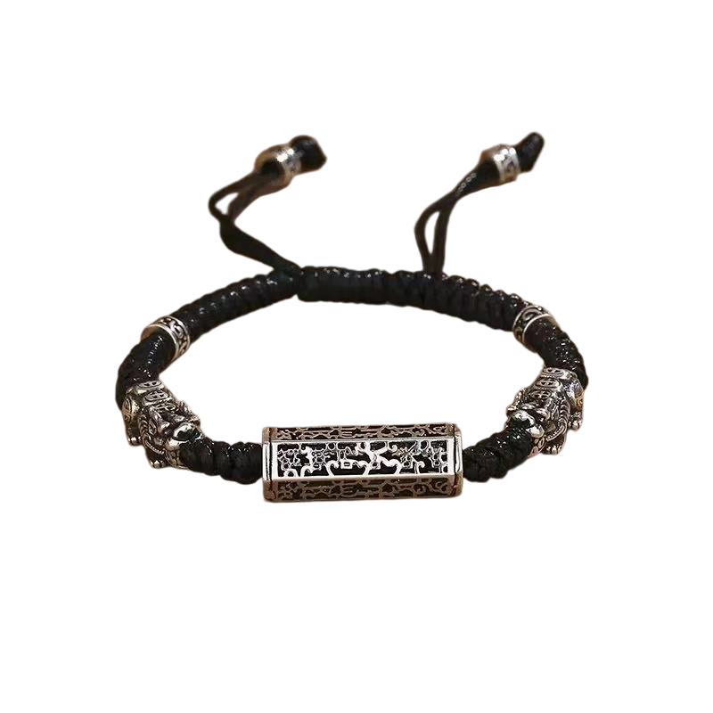 Silver Pi Xiu Mantra Wealth & Protection Bracelet