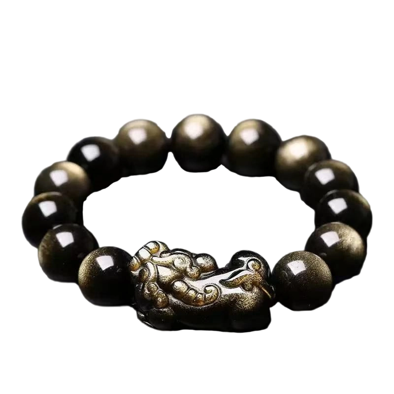 Golden Obsidian Pi Xiu Power & Wealth Bracelet