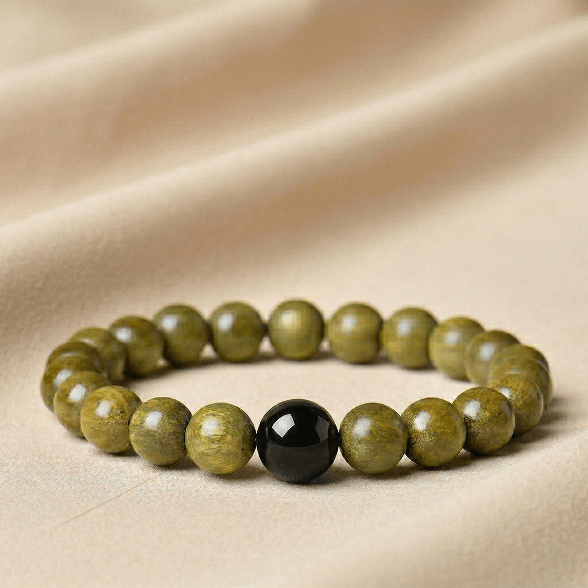 Water Element Obsidian & Green Sandalwood Bracelet | TRIYUN - TRIYUN