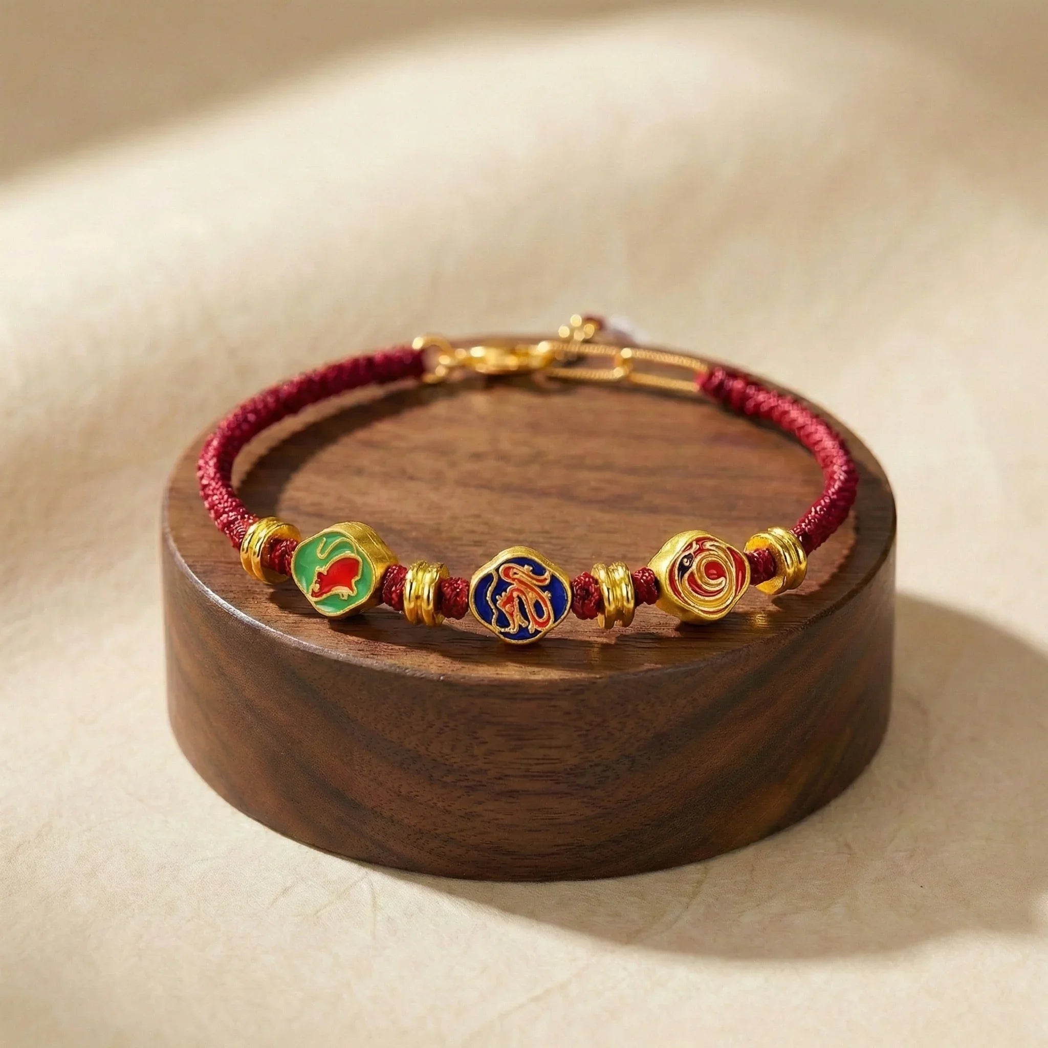 Zodiac Triple & Six Harmony Bracelet - 【Monkey】| Red String Protection & Soulmate Luck - TRIYUN