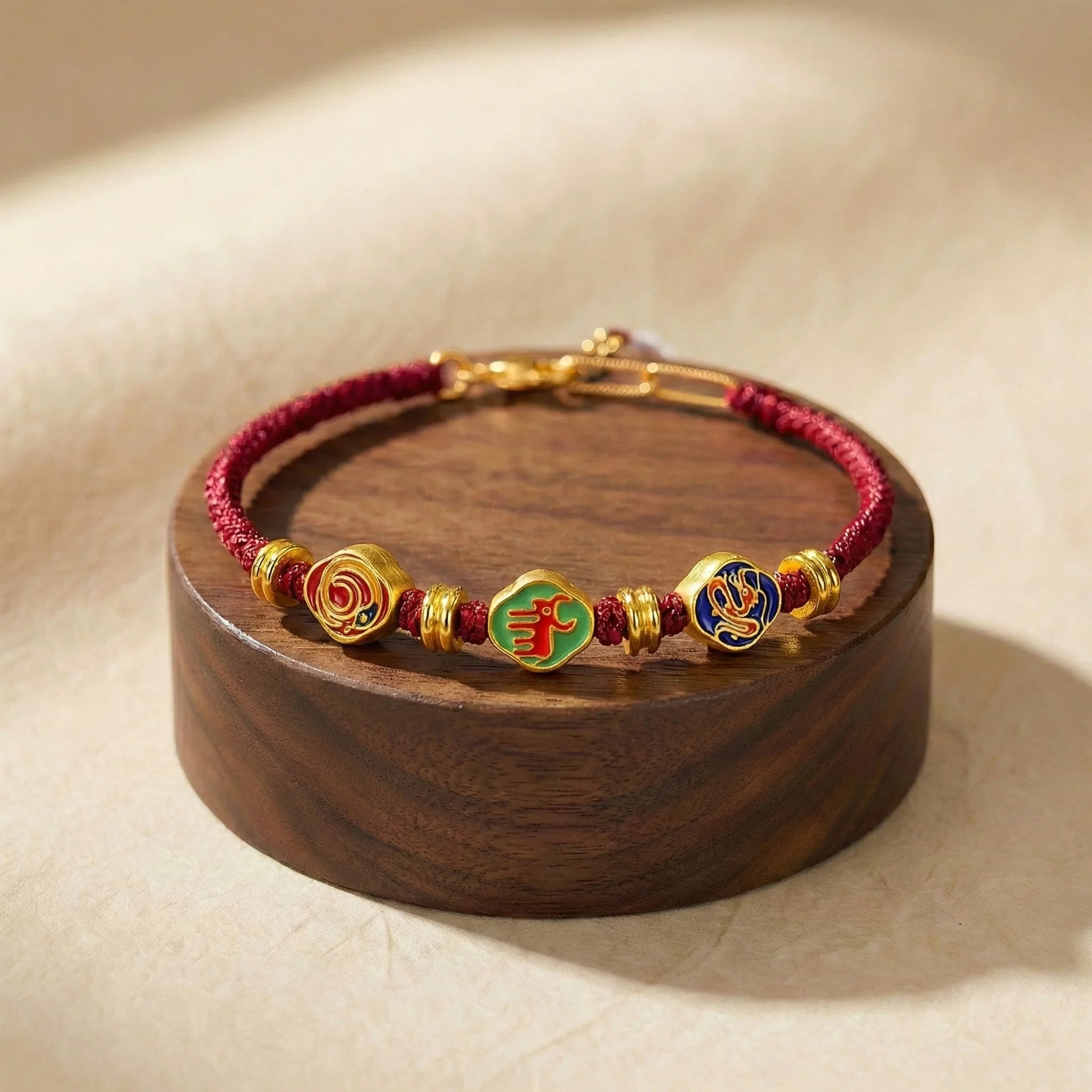 Zodiac Triple & Six Harmony Bracelet - 【Rooster】| Red String Protection & Soulmate Luck - TRIYUN